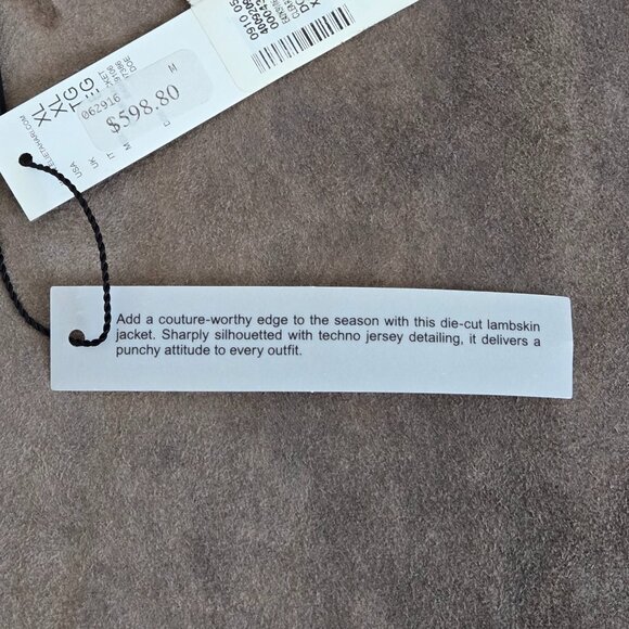 Lambskin leather collarless jacket - Picture 9 of 16